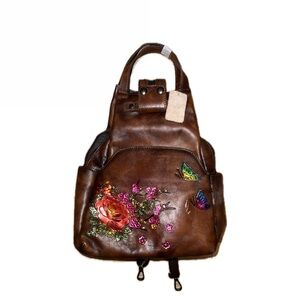 Women’s Genuine Leather Backpack and Wallet
